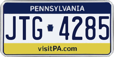 PA license plate JTG4285