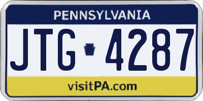 PA license plate JTG4287