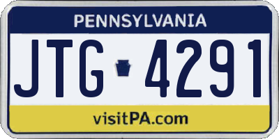 PA license plate JTG4291