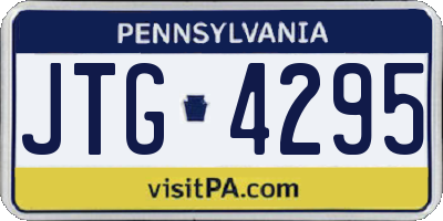 PA license plate JTG4295