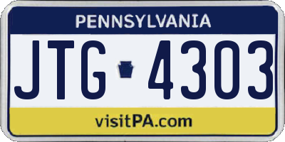 PA license plate JTG4303