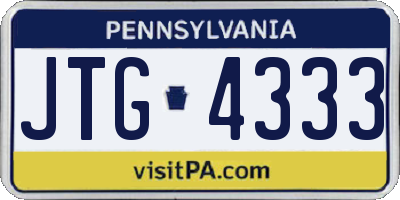 PA license plate JTG4333