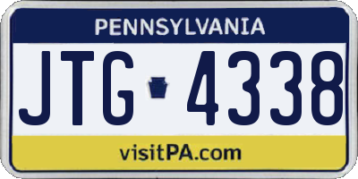 PA license plate JTG4338