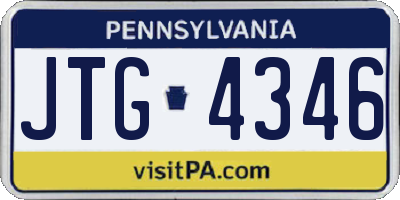 PA license plate JTG4346