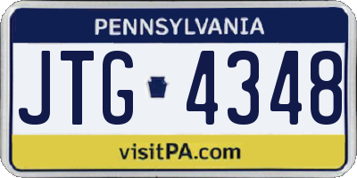 PA license plate JTG4348
