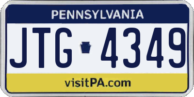 PA license plate JTG4349