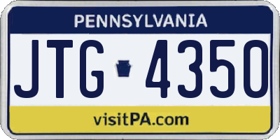 PA license plate JTG4350