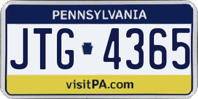 PA license plate JTG4365