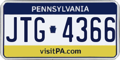 PA license plate JTG4366