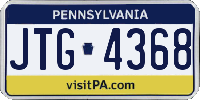 PA license plate JTG4368