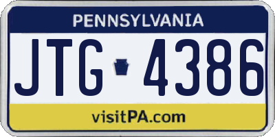 PA license plate JTG4386