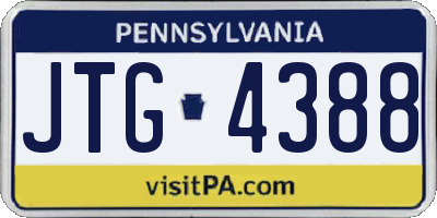 PA license plate JTG4388
