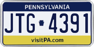 PA license plate JTG4391
