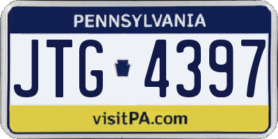 PA license plate JTG4397