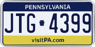 PA license plate JTG4399