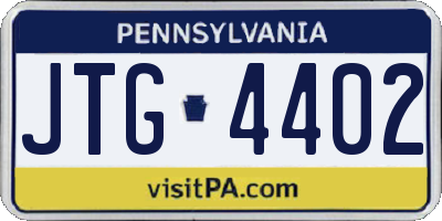 PA license plate JTG4402