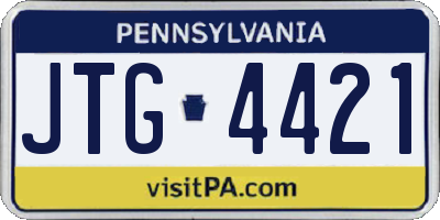 PA license plate JTG4421