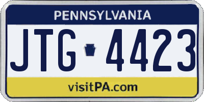 PA license plate JTG4423
