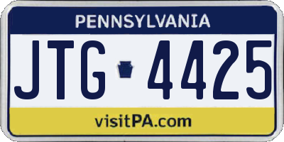 PA license plate JTG4425