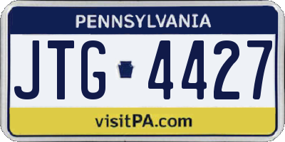 PA license plate JTG4427