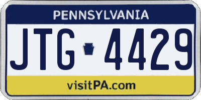 PA license plate JTG4429