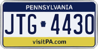 PA license plate JTG4430