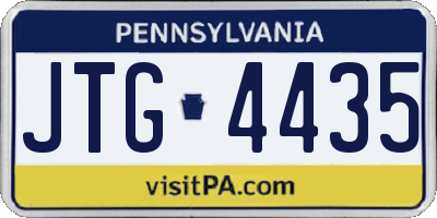 PA license plate JTG4435