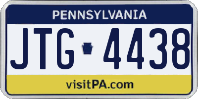 PA license plate JTG4438