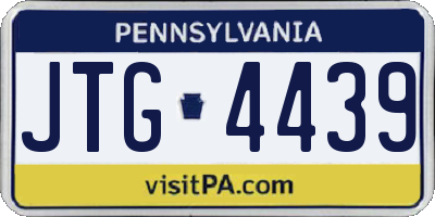 PA license plate JTG4439