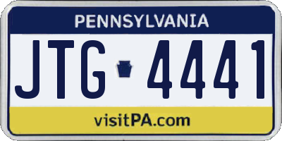 PA license plate JTG4441