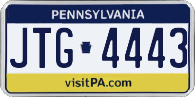 PA license plate JTG4443