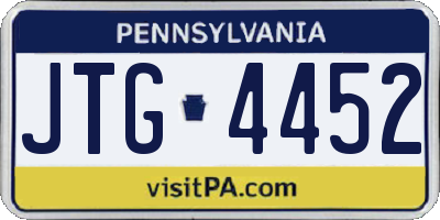 PA license plate JTG4452