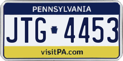 PA license plate JTG4453