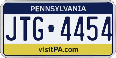 PA license plate JTG4454