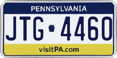 PA license plate JTG4460