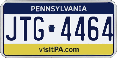 PA license plate JTG4464
