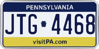 PA license plate JTG4468