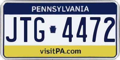 PA license plate JTG4472