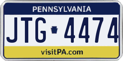 PA license plate JTG4474