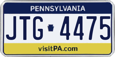 PA license plate JTG4475
