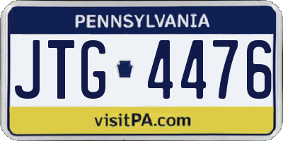 PA license plate JTG4476