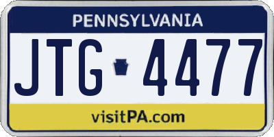 PA license plate JTG4477