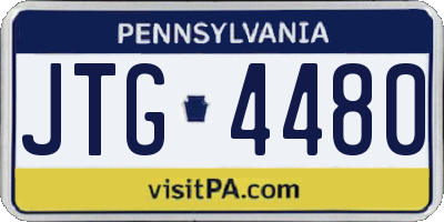 PA license plate JTG4480