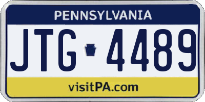 PA license plate JTG4489