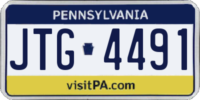 PA license plate JTG4491