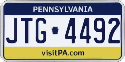 PA license plate JTG4492