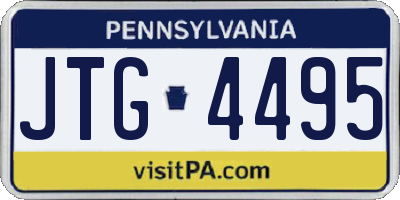 PA license plate JTG4495