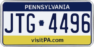 PA license plate JTG4496