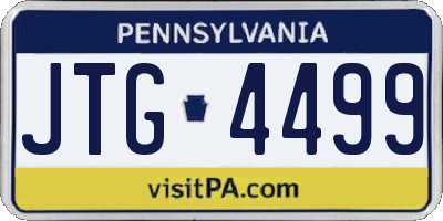 PA license plate JTG4499