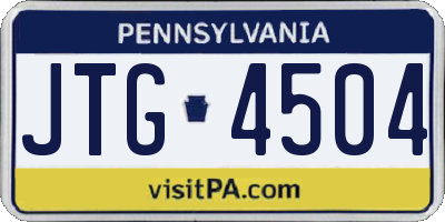 PA license plate JTG4504